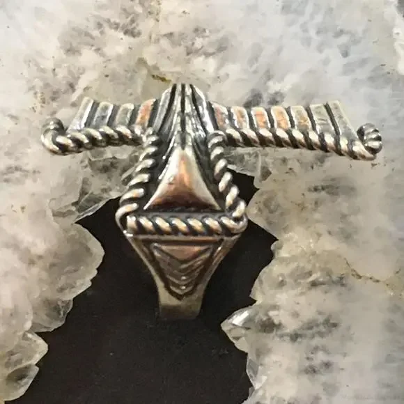 Carolyn Pollack Southwestern Style Sterling Decorated Cross Ring For Women - Picture 6 of 10